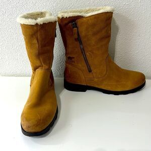 Sorel Emelie‎ Foldover Boot in Camel Brown Sz 11